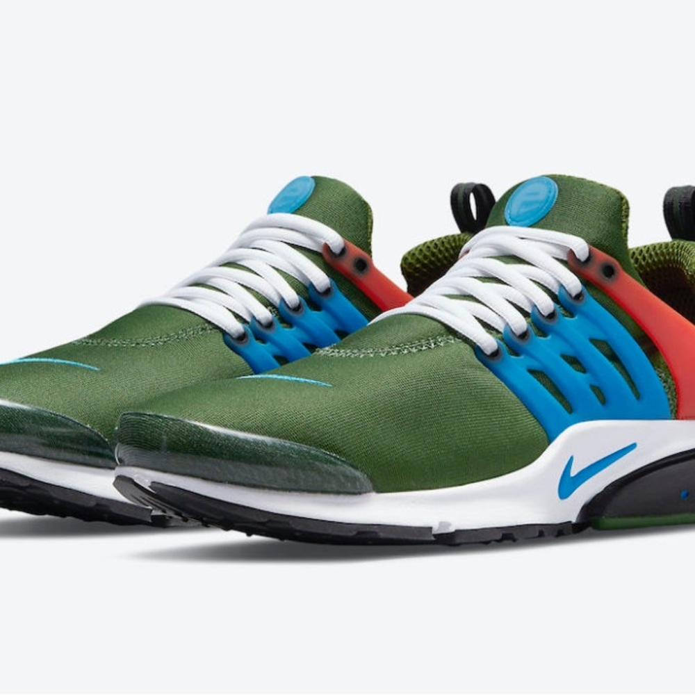 Nike Air Presto Multicolor Forest Green Blue Red CT3550-300 sz 10 Men's Retro